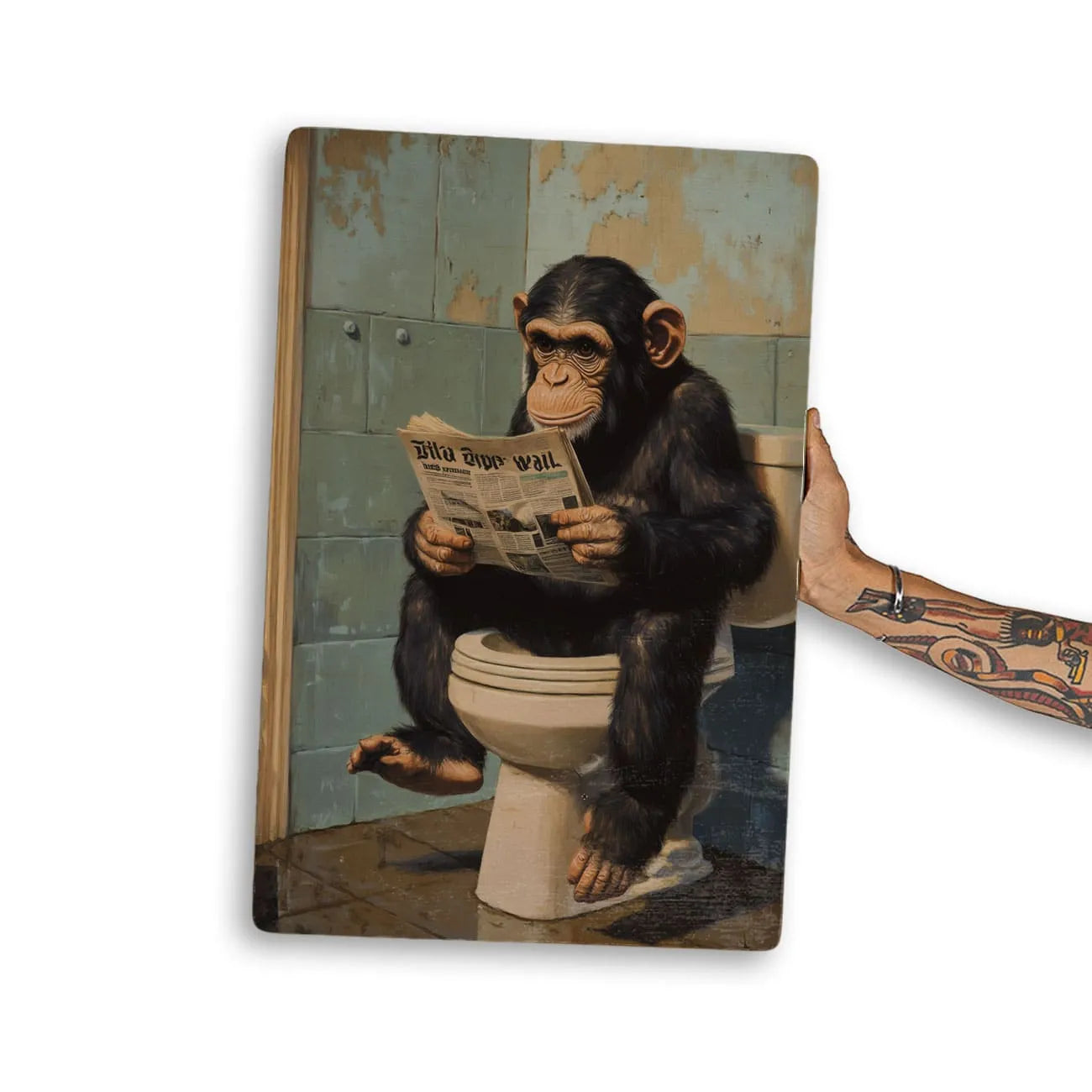 Quadro Decorativo  - Macaco no Banheiro