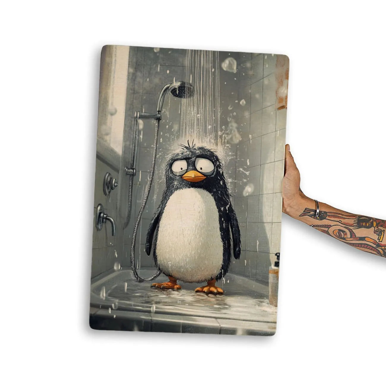 Quadro Decorativo  - Pinguim tomando banho