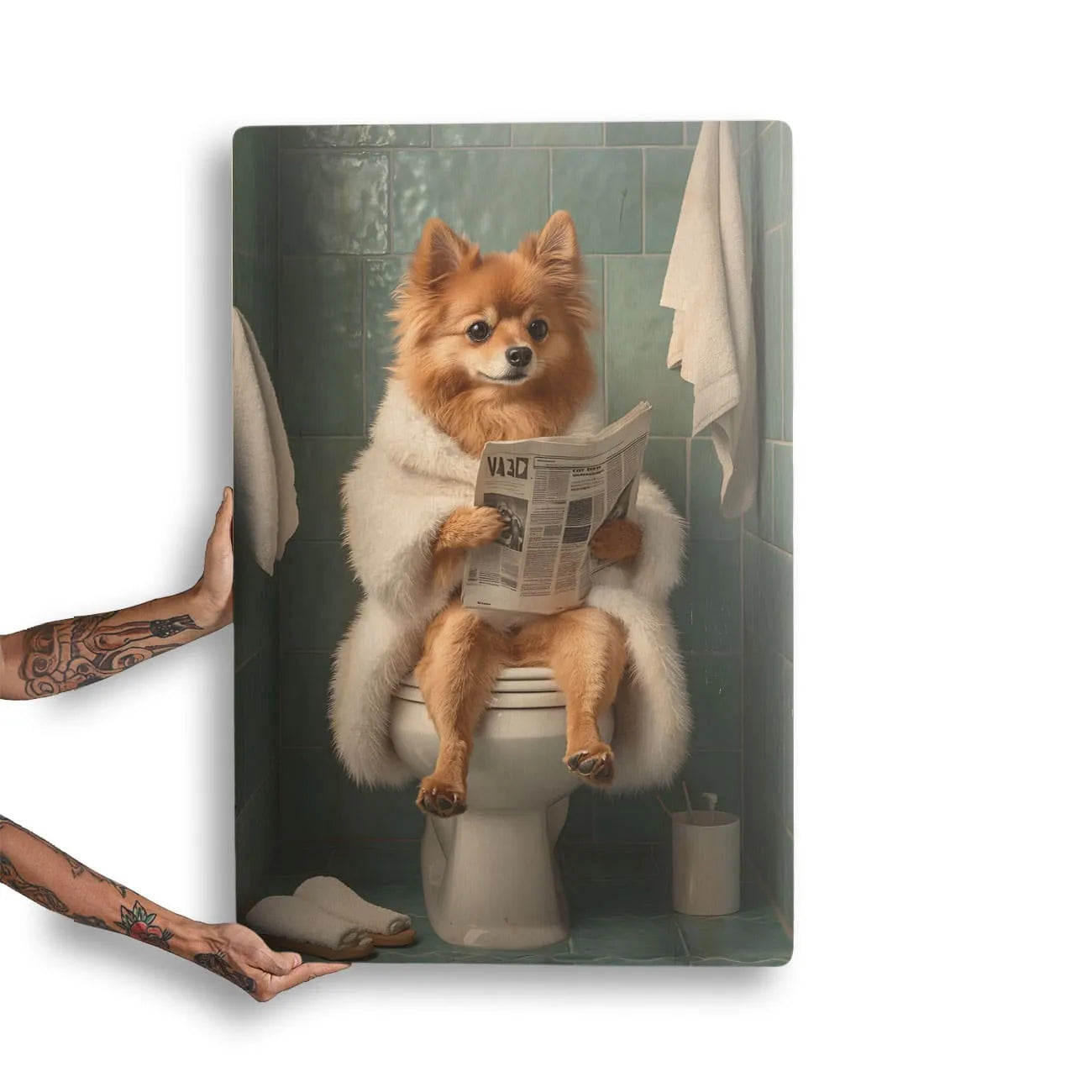Quadro Decorativo  -  Spitz no banheiro