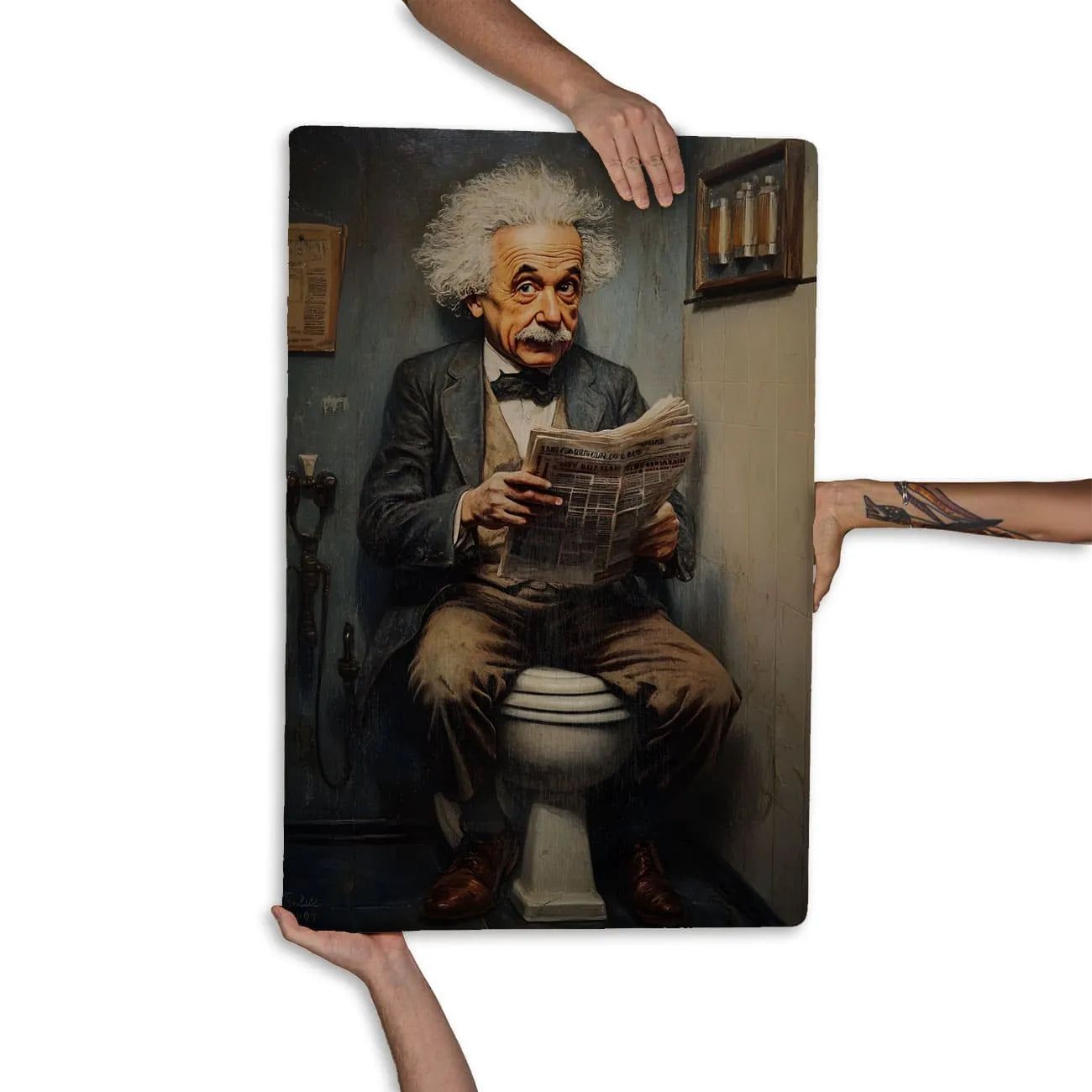 Quadro Decorativo  - Albert Einstein no Banheiro