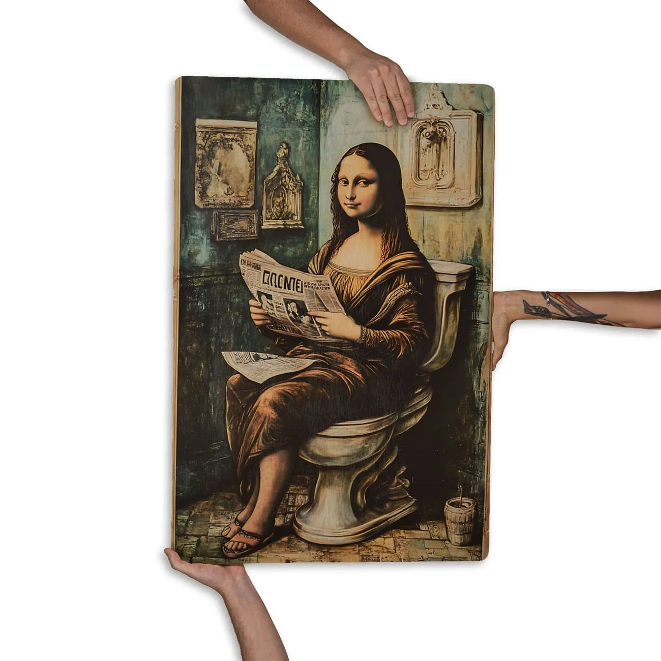 Quadro Decorativo  - Monalisa no banheiro