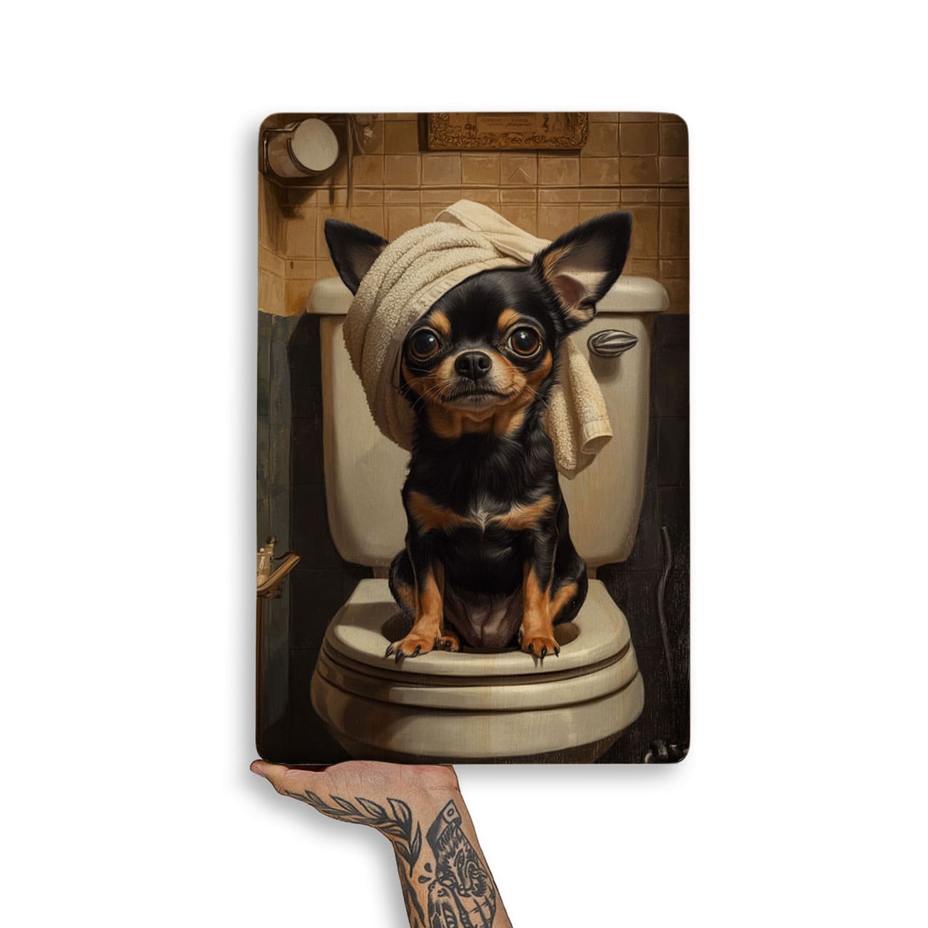Quadro Decorativo  - Chihuahua de toalha