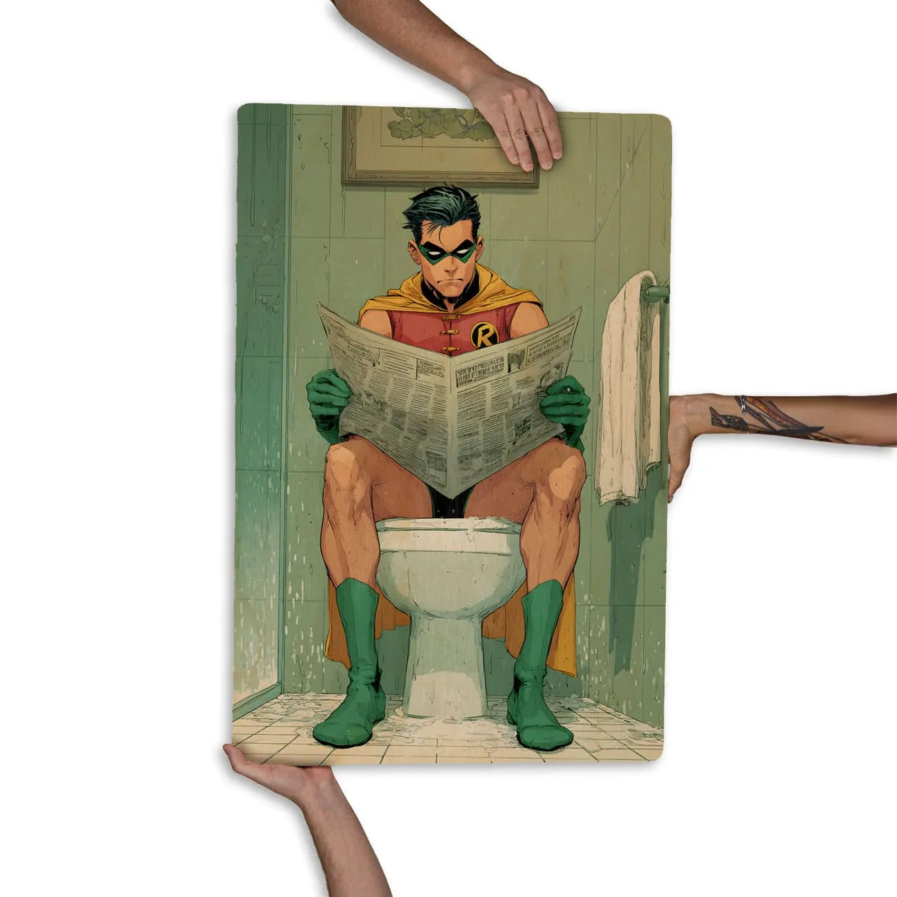 Quadro Decorativo  - Robin no Banheiro