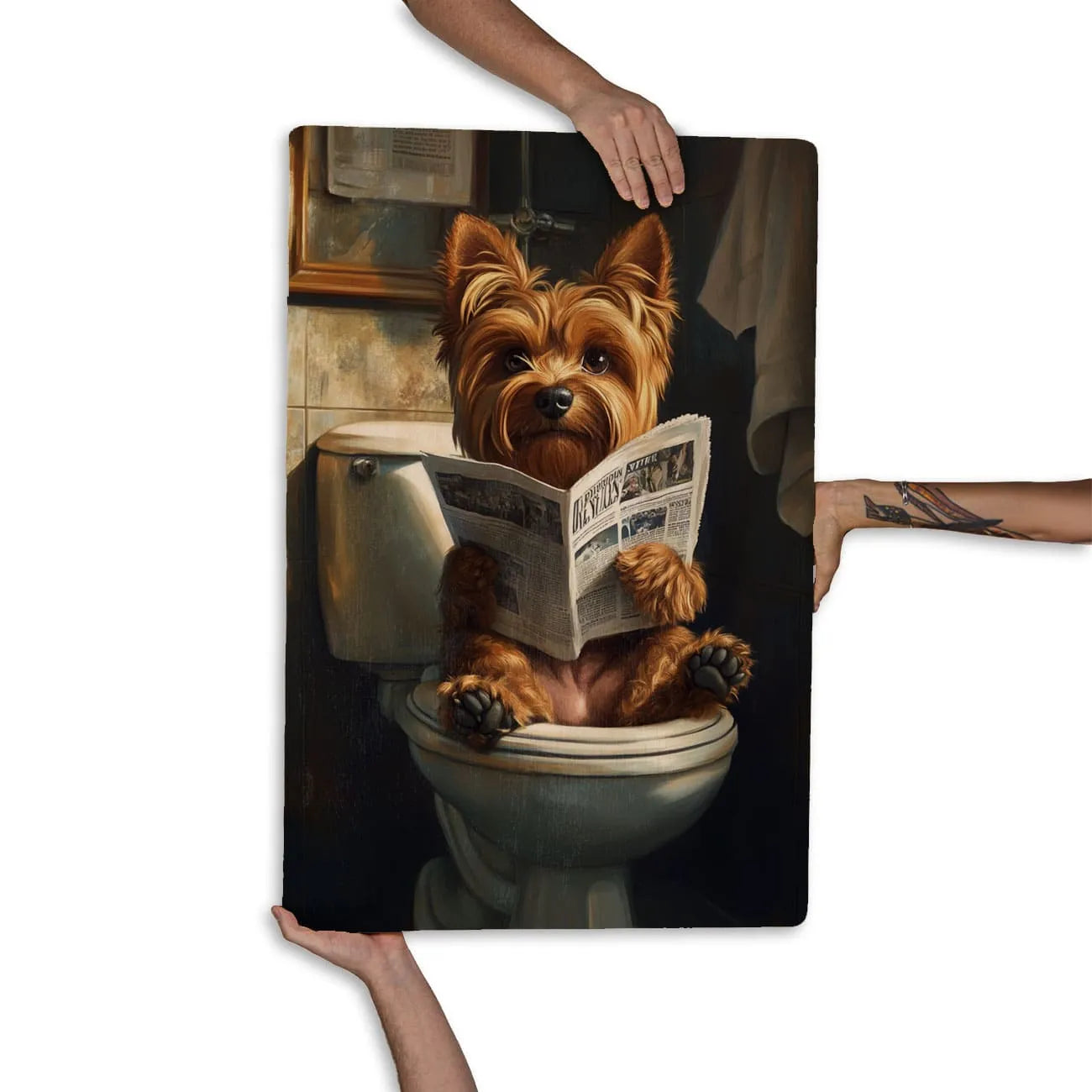 Quadro Decorativo  - Yorkshire no vaso