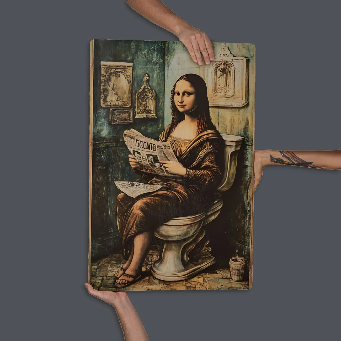 Quadro Decorativo  - Monalisa no banheiro