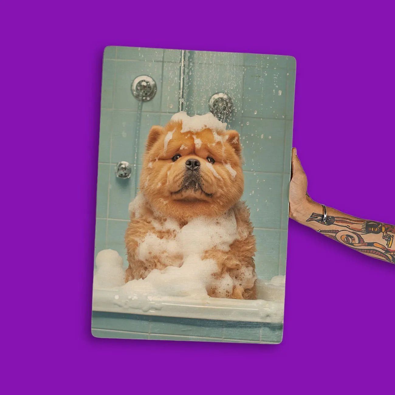 Quadro Decorativo  - Chow Chow na banheira