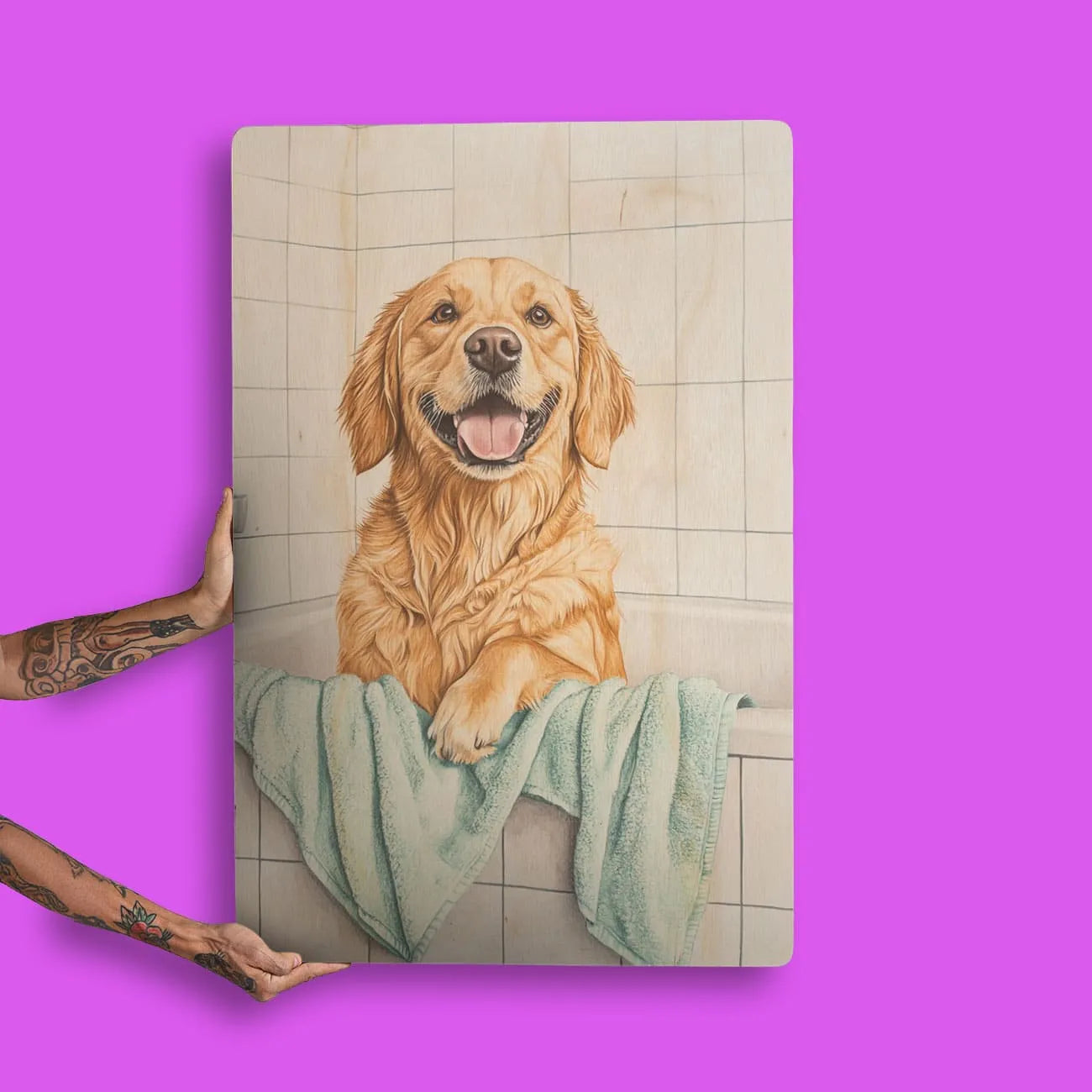 Quadro Decorativo  - Golden na banheira