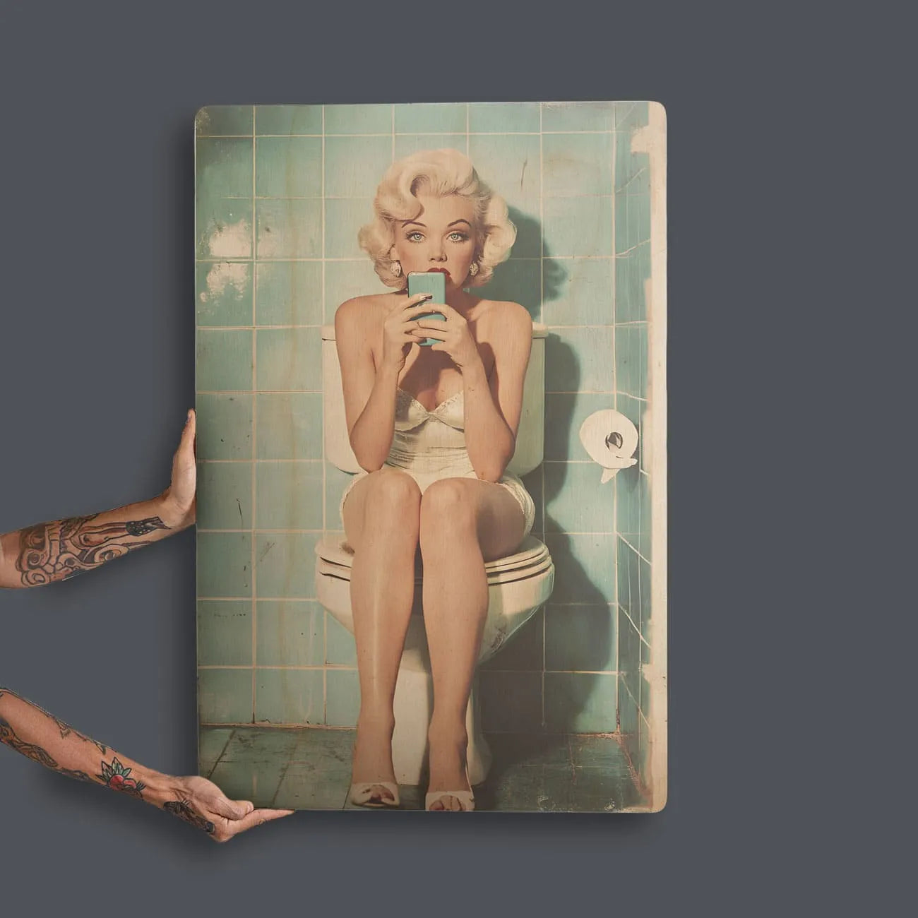 Quadro Decorativo  - Marilyn Monroe no Banheiro