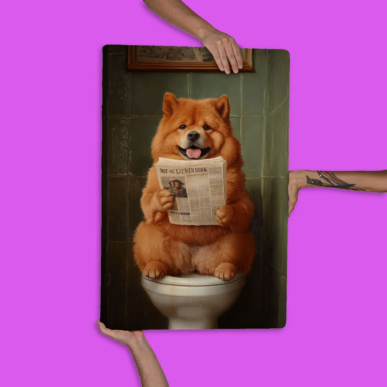 Quadro Decorativo  - Chow Chow Banheiro