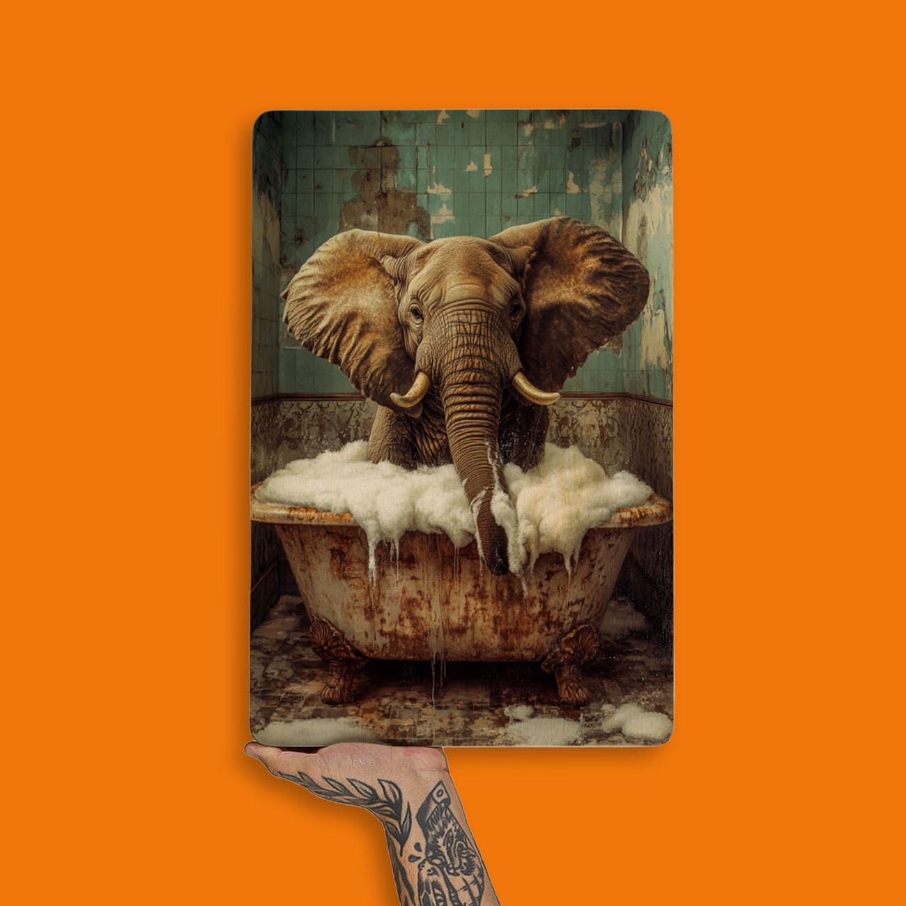 Quadro Decorativo  - Elefante na banheira