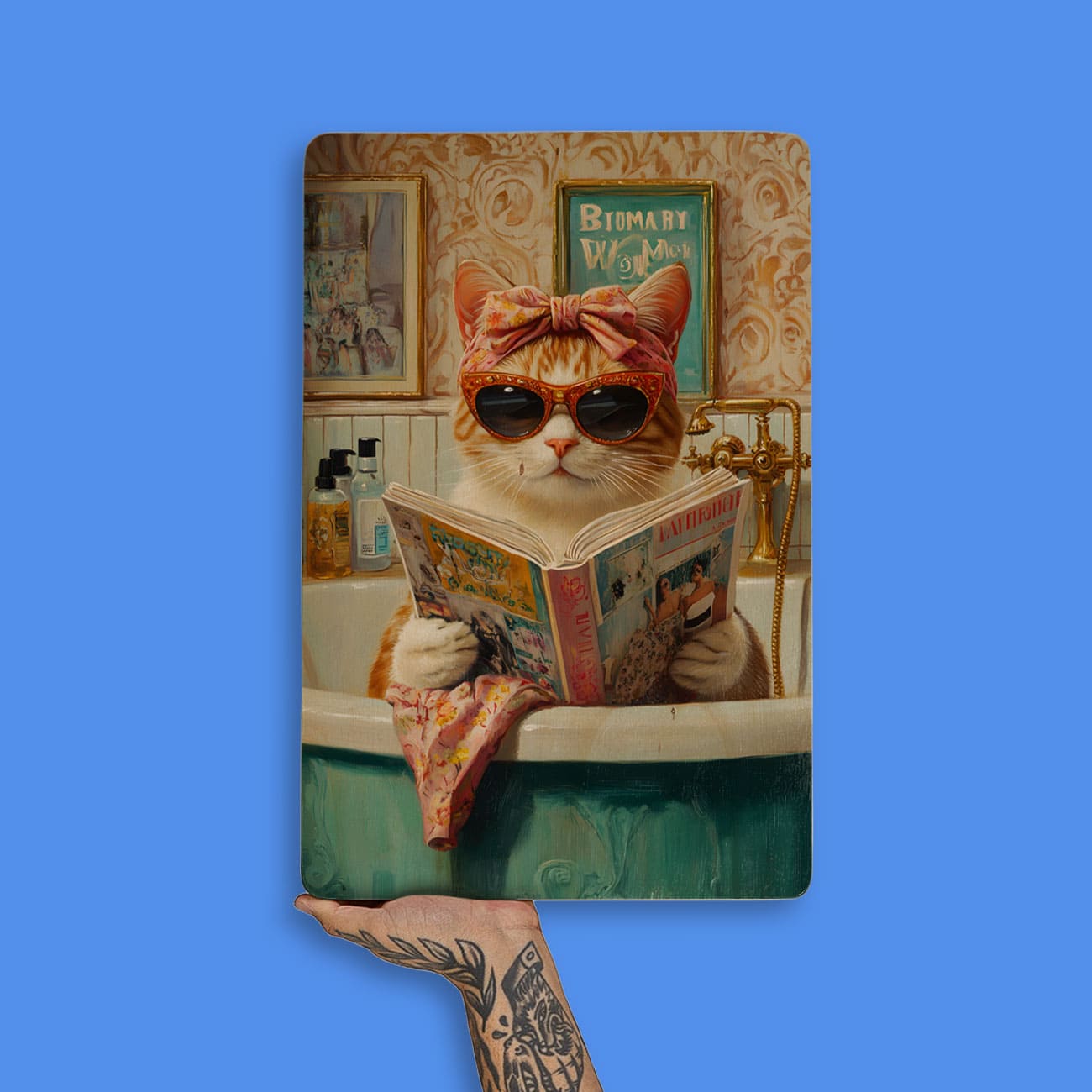 Quadro Decorativo  - Gatinha na banheira
