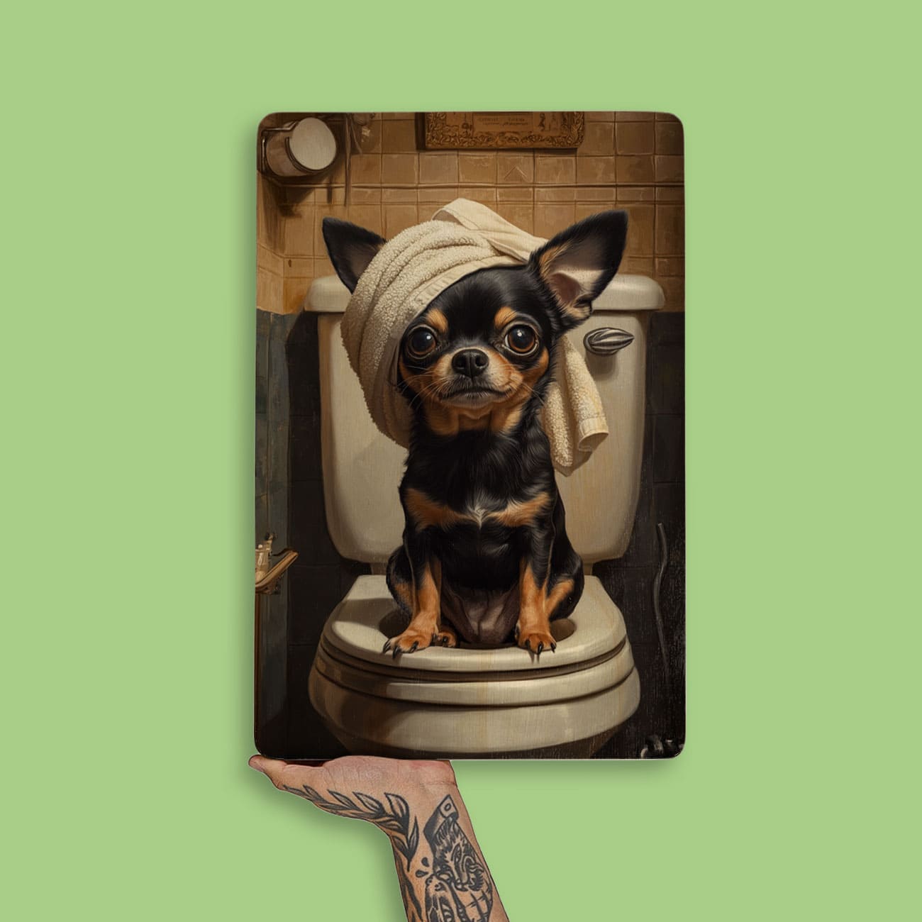 Quadro Decorativo  - Chihuahua de toalha