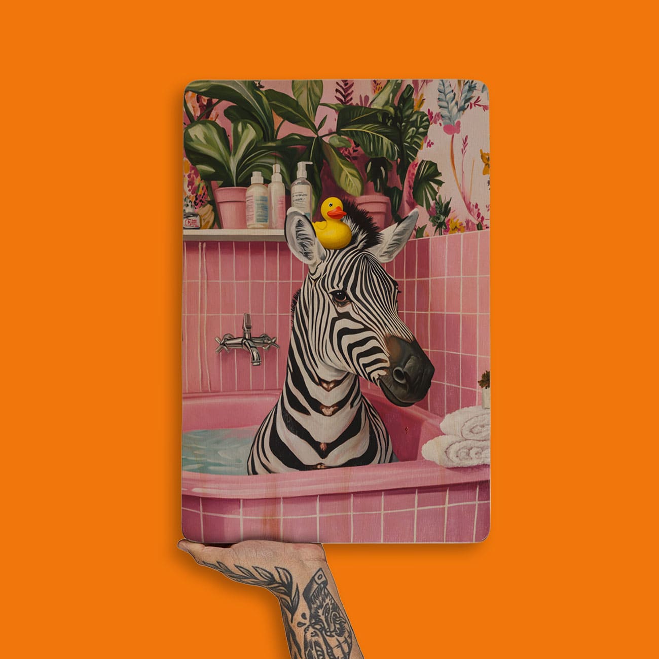 Quadro Decorativo  - Zebra na banheira