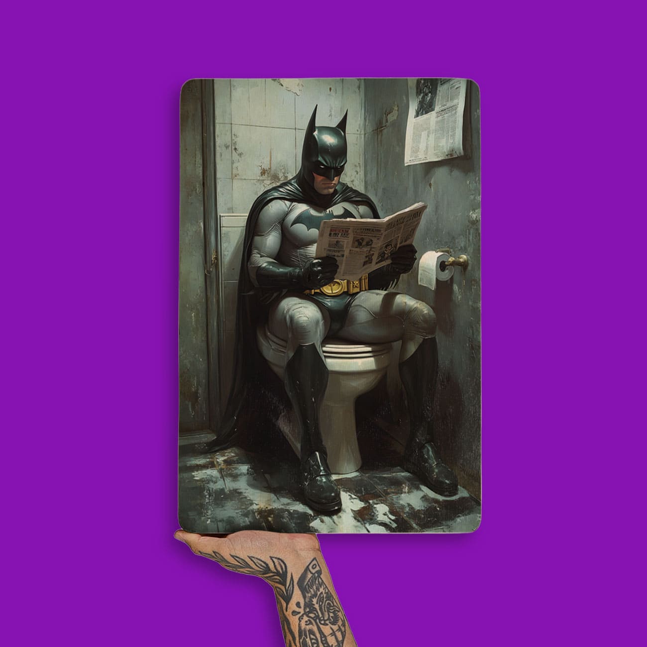 Quadro Decorativo  - Batman no Banheiro