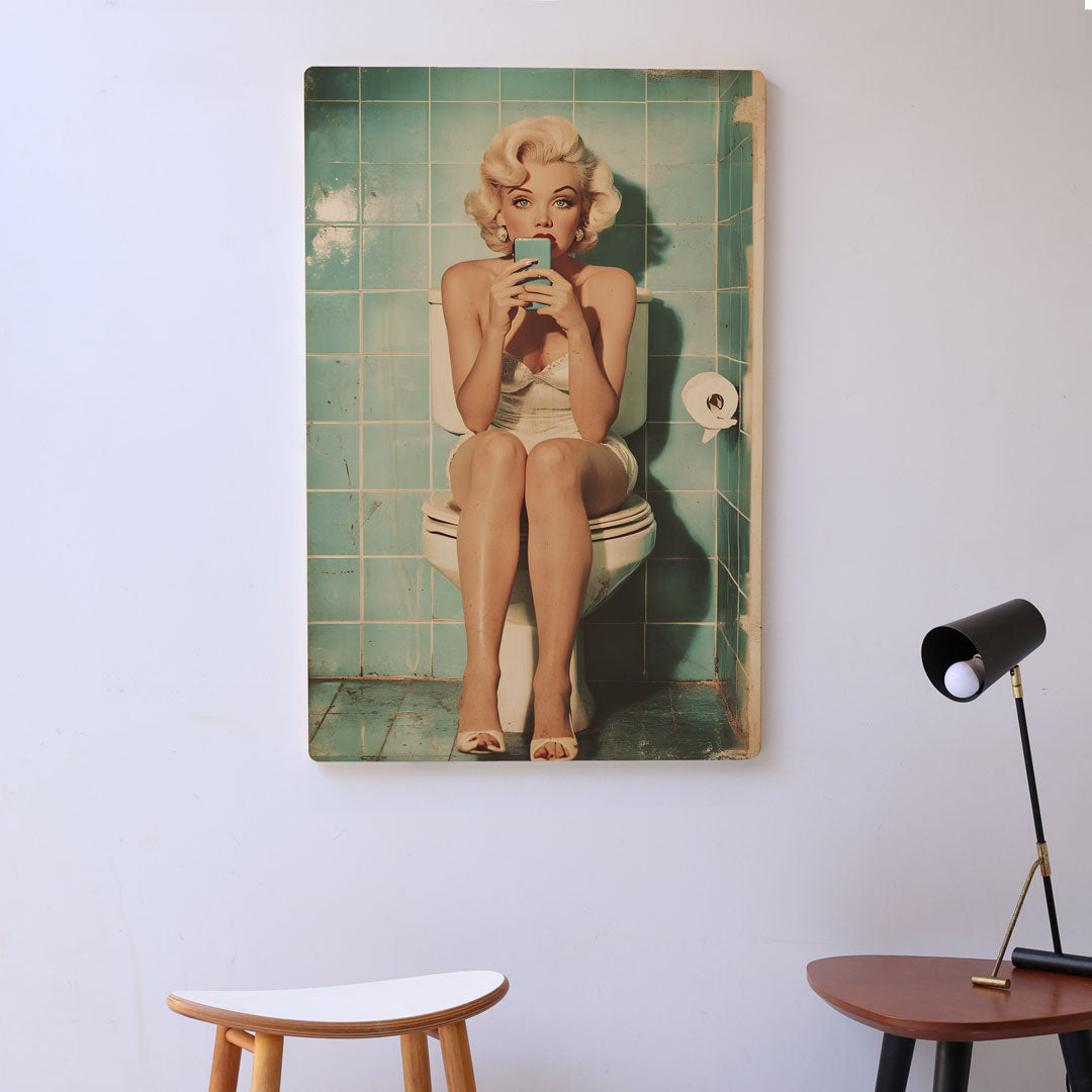 Quadro Decorativo  - Marilyn Monroe no Banheiro