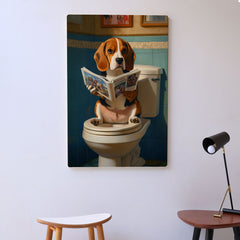 Quadro Decorativo  - Beagle no banheiro
