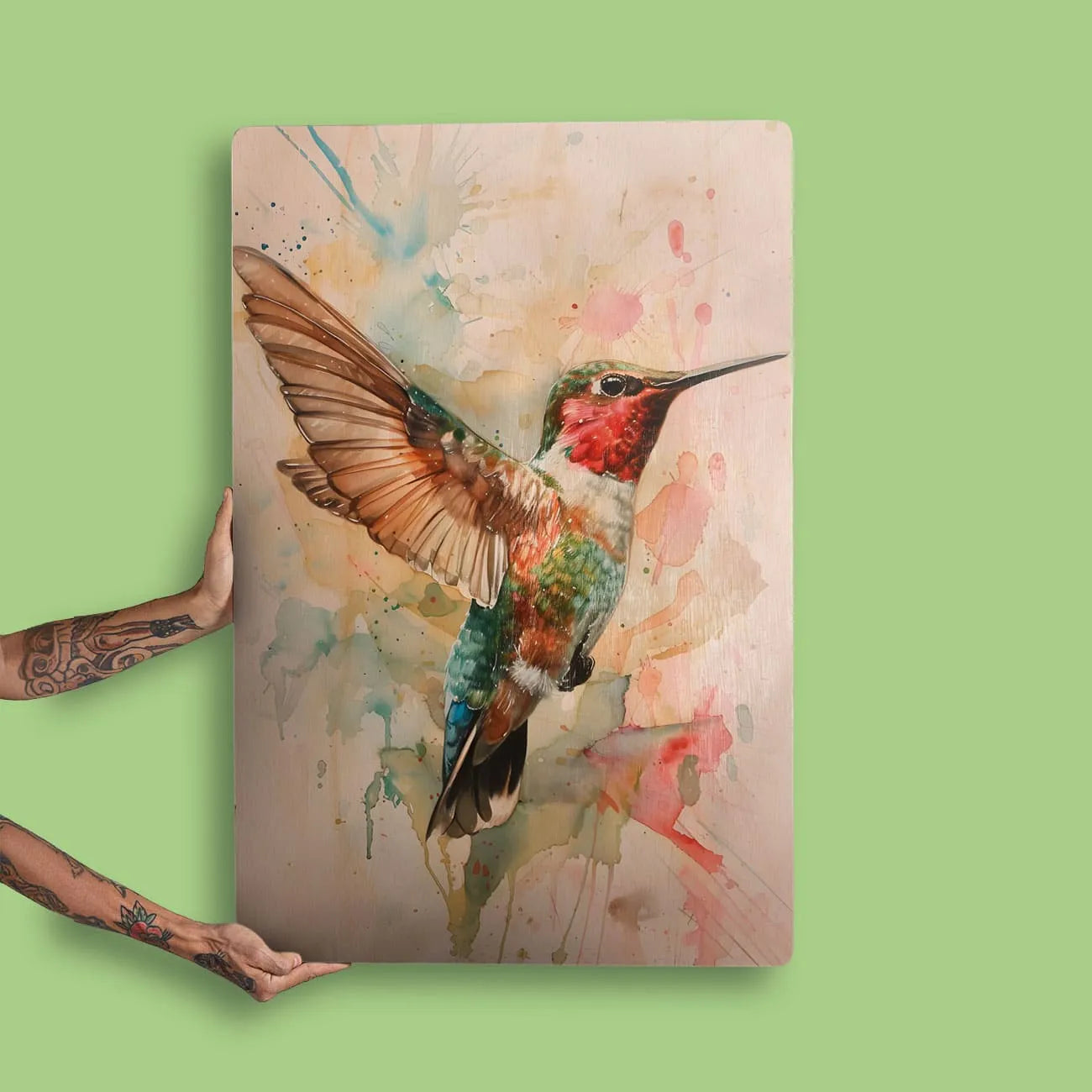 Quadro Decorativo -  Fauna Aquarela Beija Flor