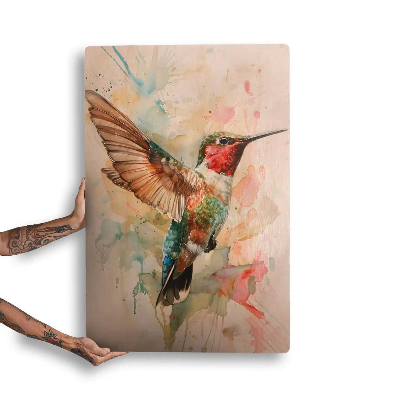 Quadro Decorativo -  Fauna Aquarela Beija Flor