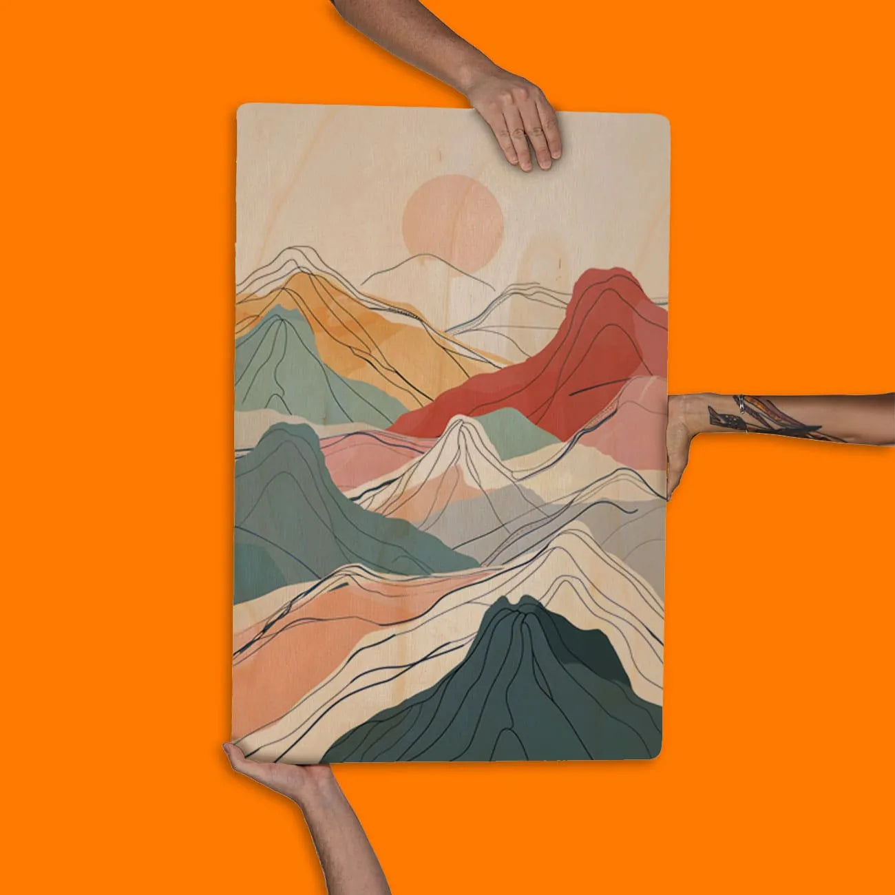 Quadro Decorativo -  Boho Montanhas