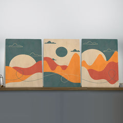 Quadro Kit 3 peças Boho Solar + Ganhe 1 personalizado 50 x 33 cm - Muralist Decor