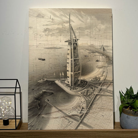 Quadro Decorativo - Burj Al Arab 50 x 33 cm - Muralist Decor