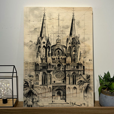 Quadro Decorativo - Catedral da Sé 50 x 33 cm - Muralist Decor