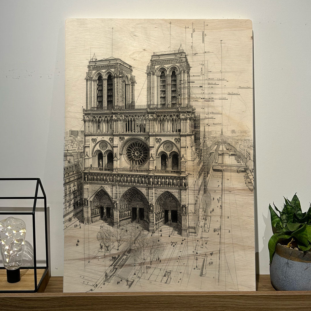 Quadro Decorativo - Catedral Notre Dame 50 x 33 cm - Muralist Decor