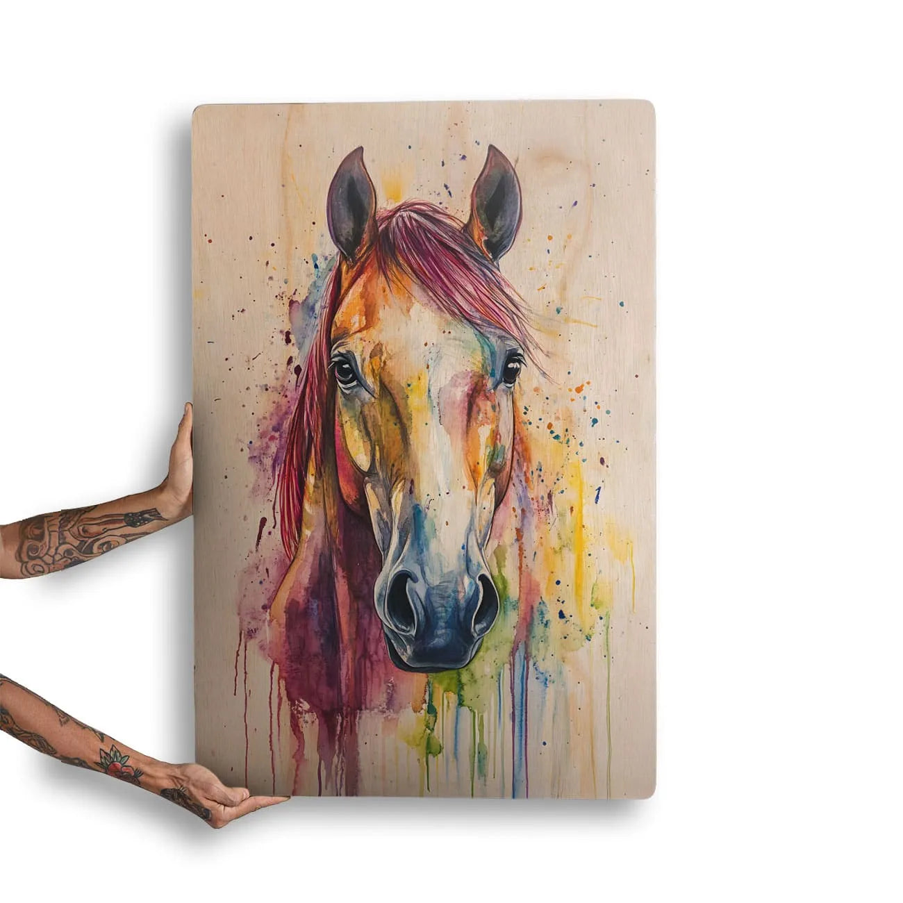 Quadro Decorativo -  Fauna Aquarela Cavalo