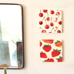 Quadro Decorativo - Kit Cozinha Morango e Cereja