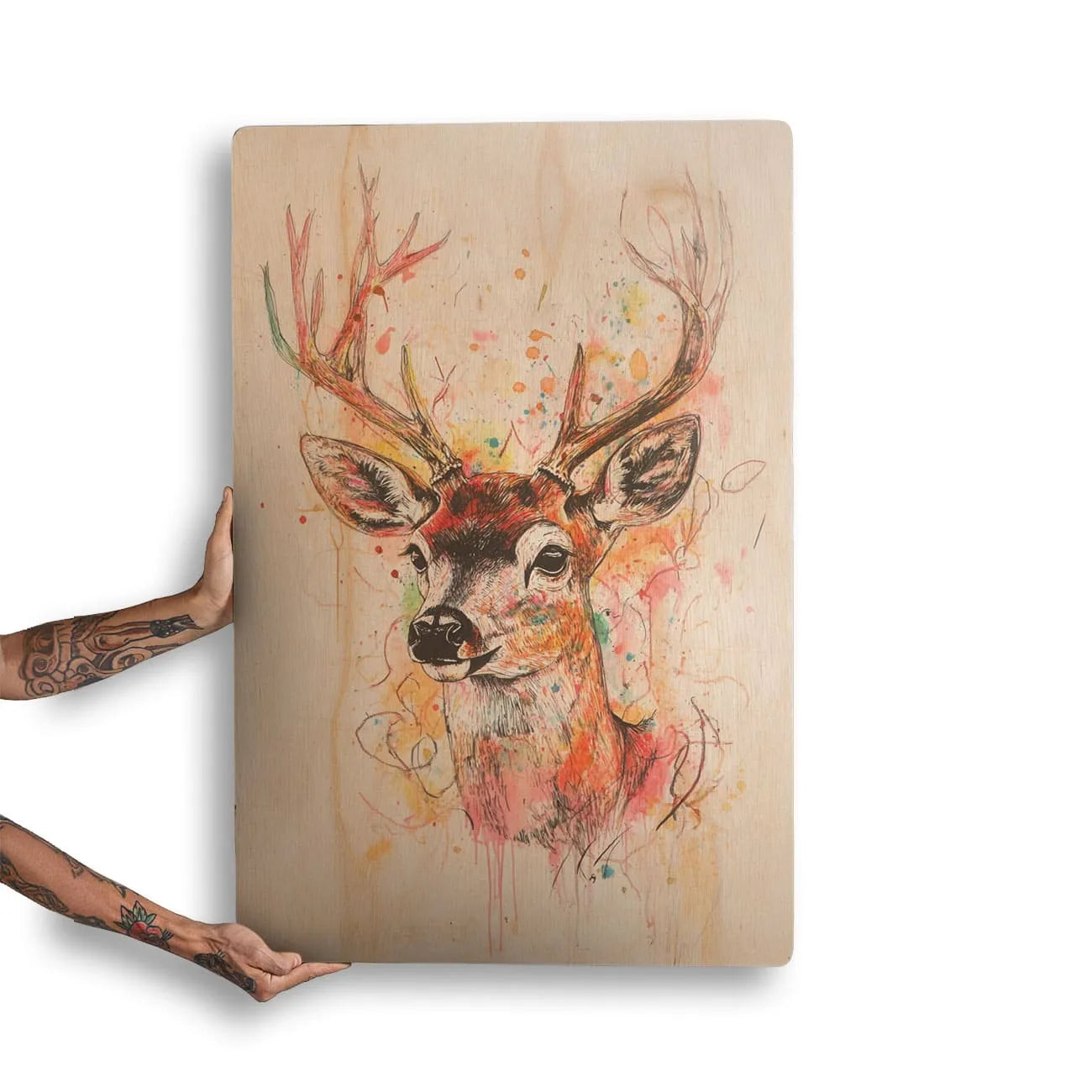 Quadro Decorativo -  Fauna Aquarela Cervo