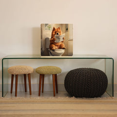 Quadro Decorativo  - Chow Chow lendo jornal