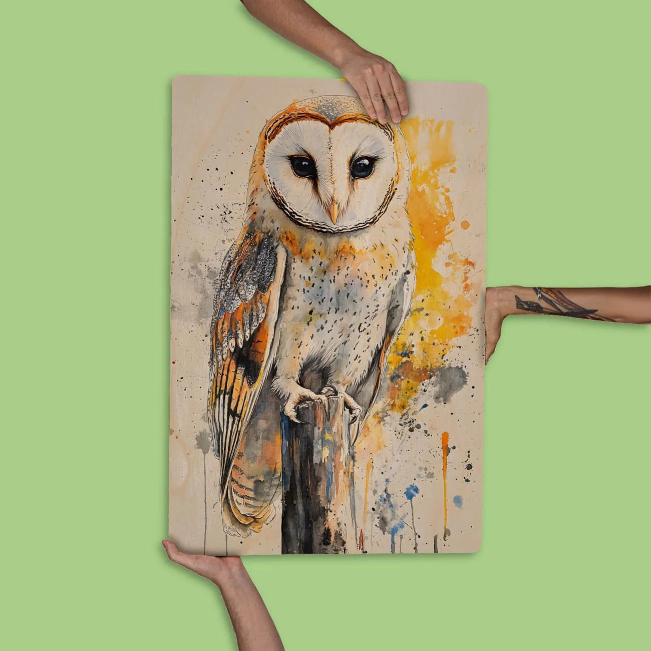 Quadro Decorativo -  Fauna Aquarela Coruja