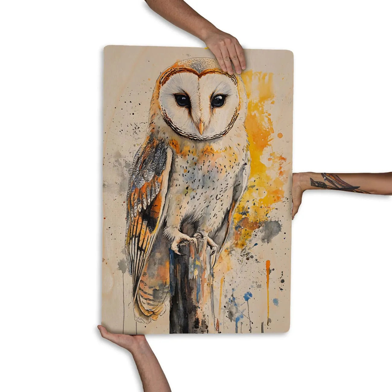 Quadro Decorativo -  Fauna Aquarela Coruja