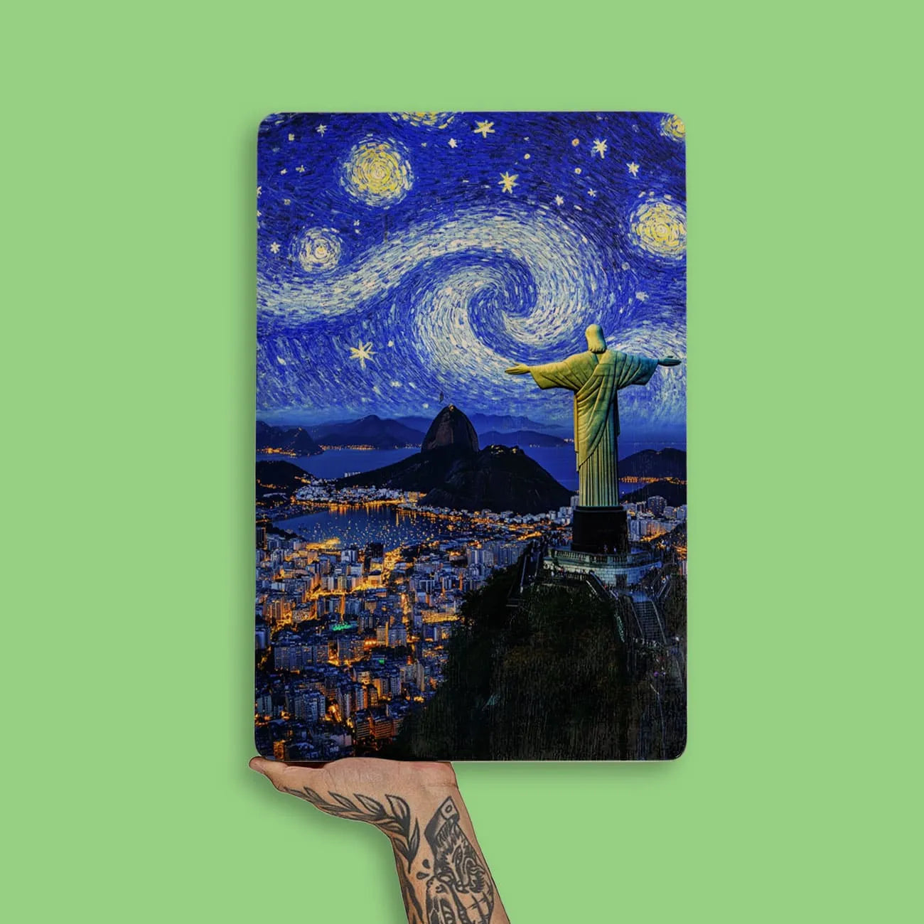 Quadro Decorativo -  Cristo Redentor Pintura - Rio de Janeiro