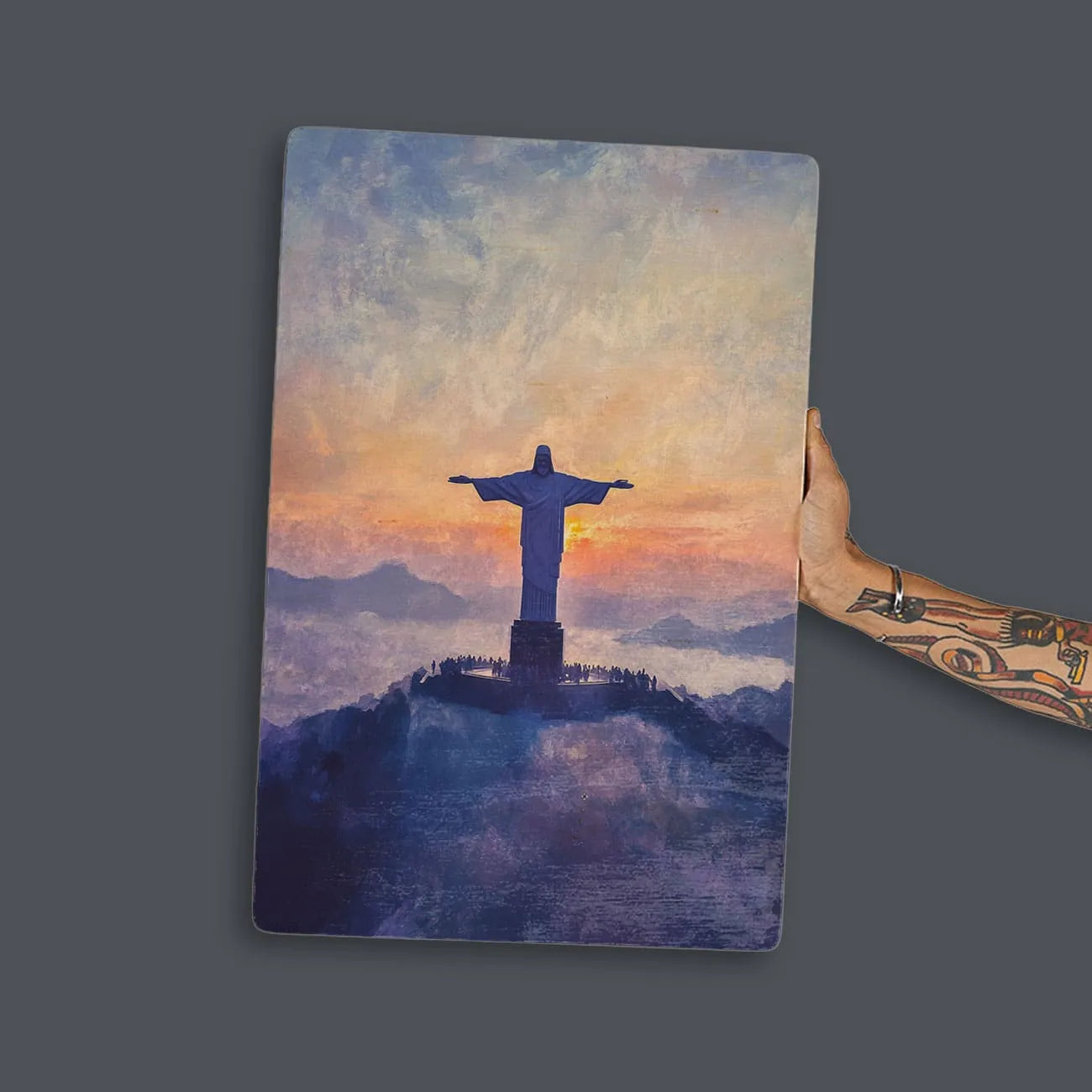 Quadro Decorativo -  Cristo Redentor Aquarela - Rio de Janeiro