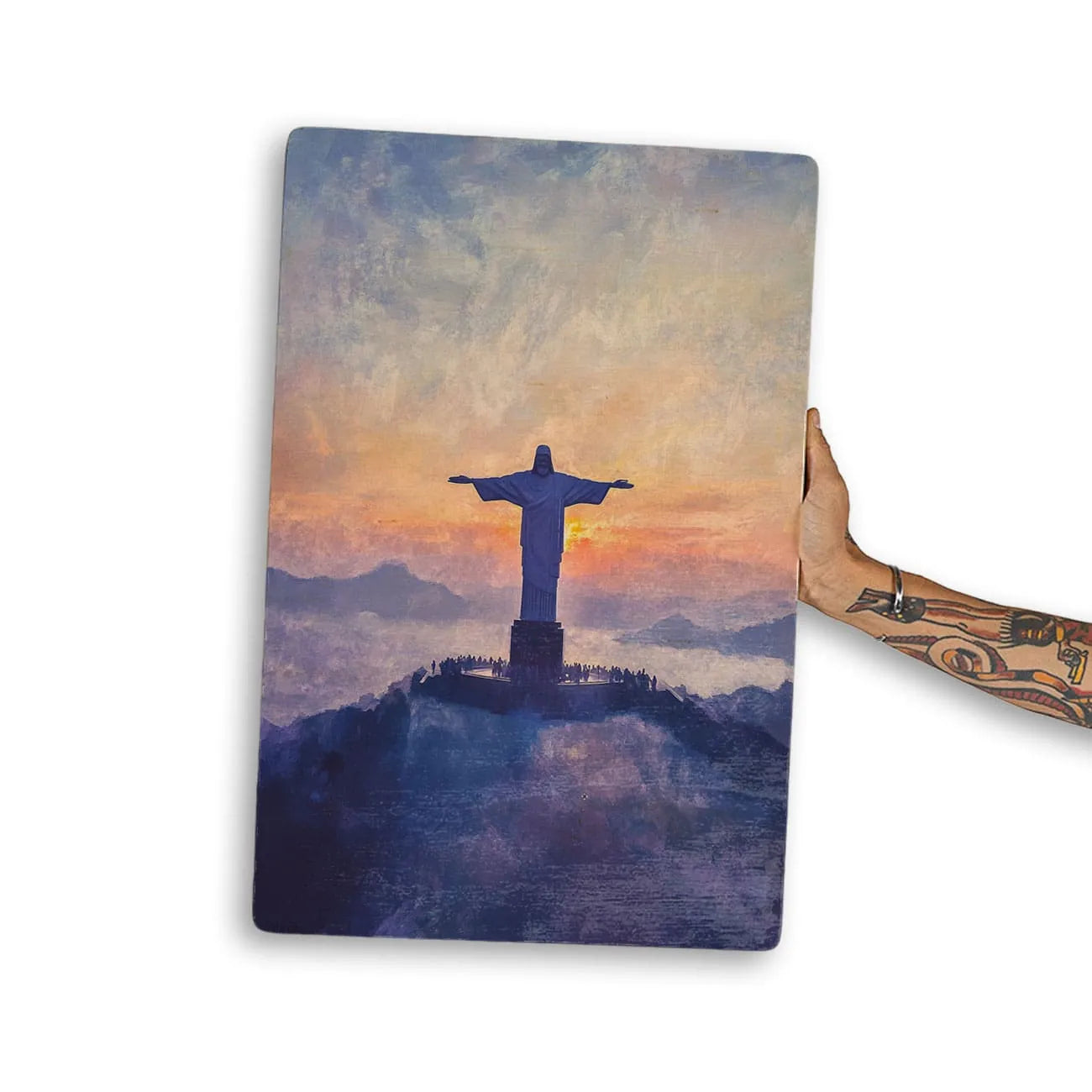 Quadro Decorativo -  Cristo Redentor Aquarela - Rio de Janeiro