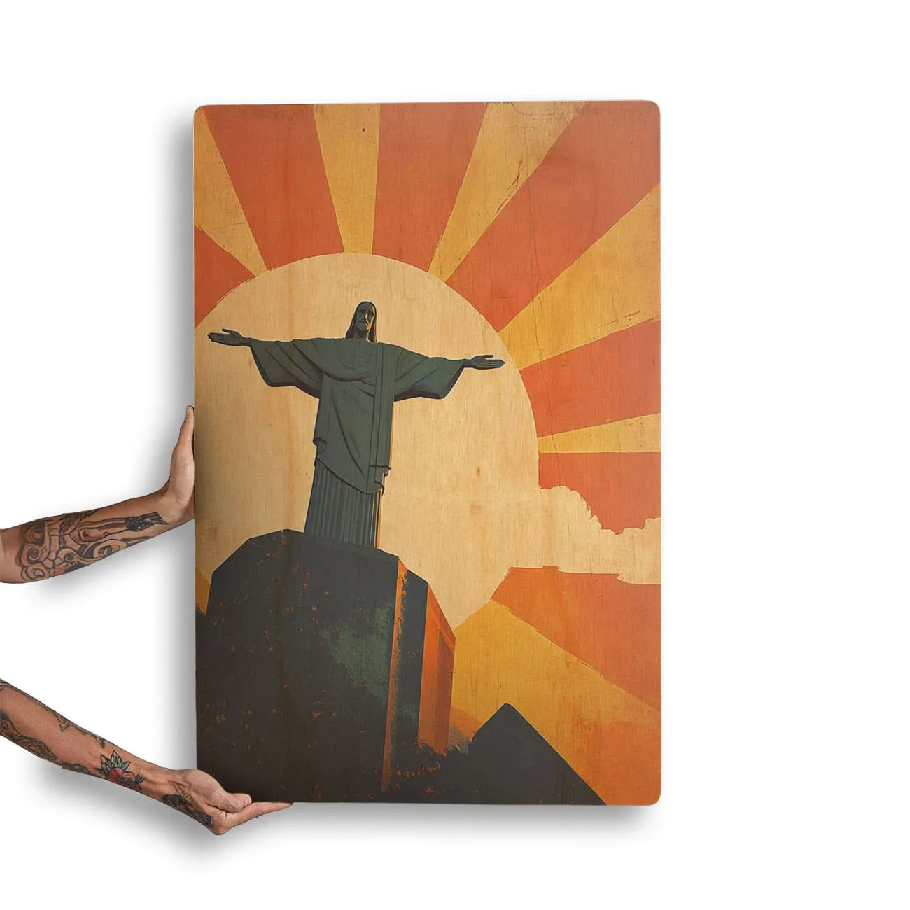 Quadro Decorativo -  Cristo Redentor Pôr do Sol - Rio de Janeiro
