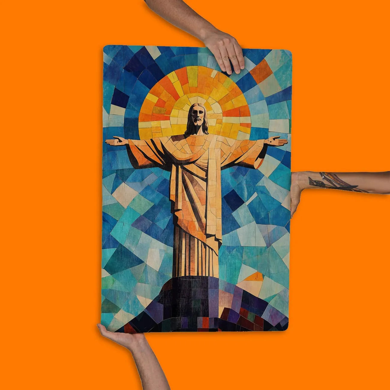 Quadro Decorativo -  Cristo Redentor Ladrilhos - Rio de Janeiro