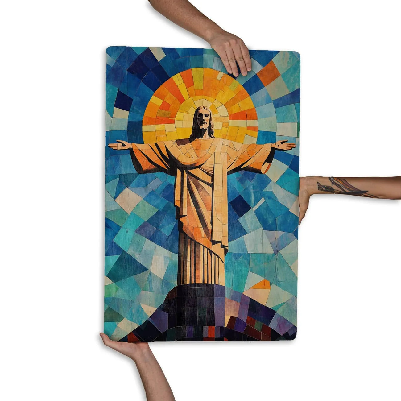 Quadro Decorativo -  Cristo Redentor Ladrilhos - Rio de Janeiro