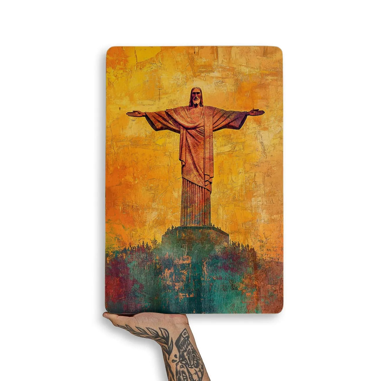 Quadro Decorativo -  Cristo Redentor Terracota - Rio de Janeiro