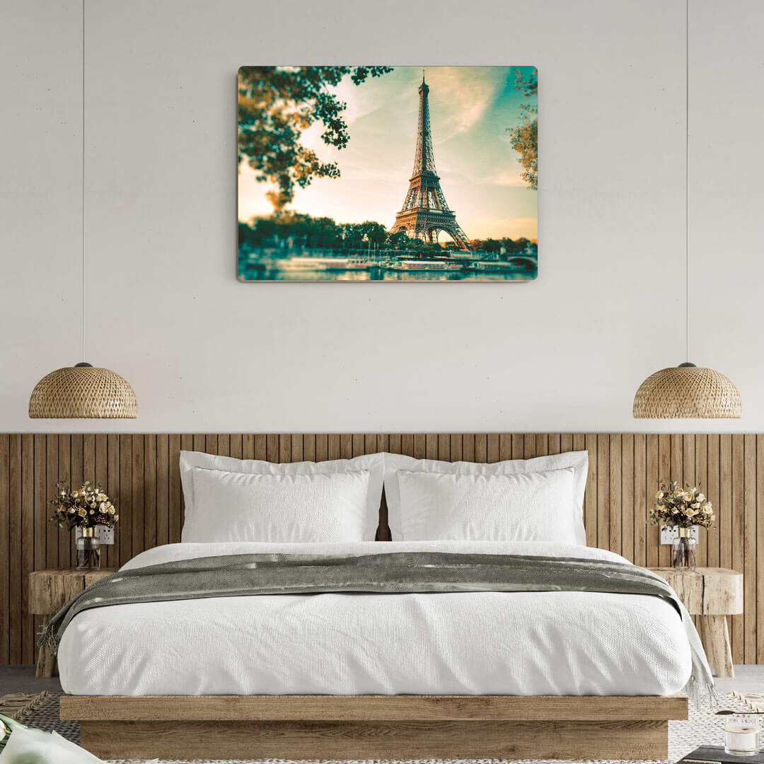 Quadro Decorativo - Torre Eiffel e Rio Sena Paris