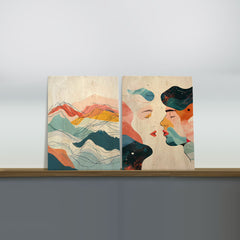 Quadro Dupla Boho + Ganhe 1 personalizado 50 x 33 cm - Muralist Decor