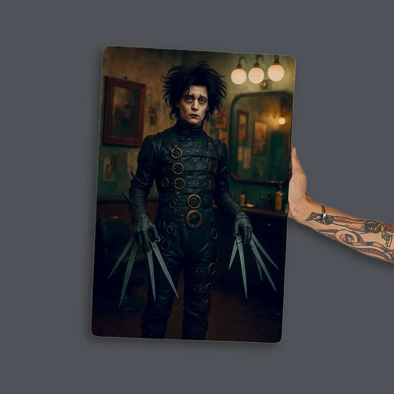 Quadro Decorativo Barbearia - Edward Mãos de tesoura
