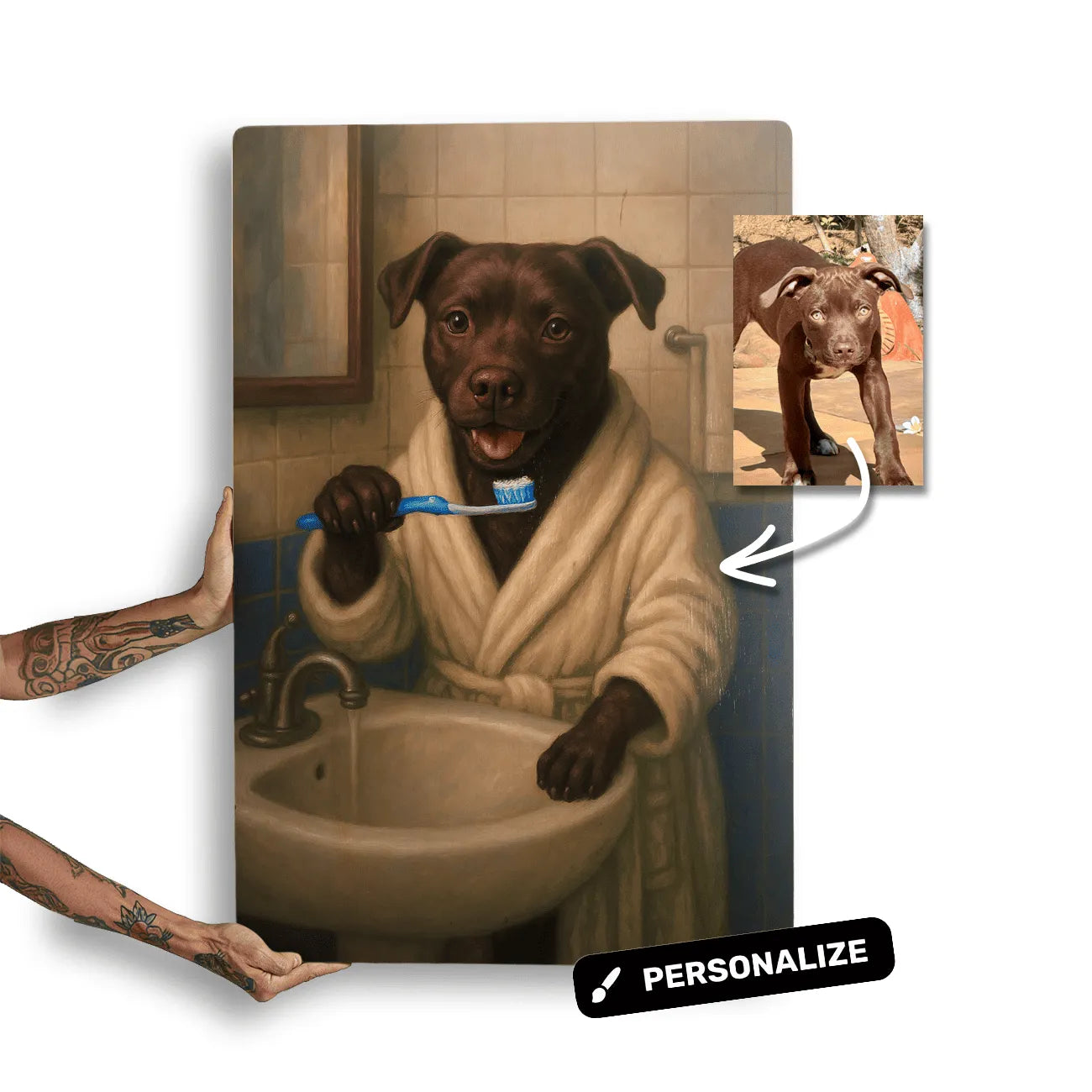 Quadro Personalizado - Seu Pet no Banheiro