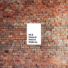 Placa Decorativa Fé & Força