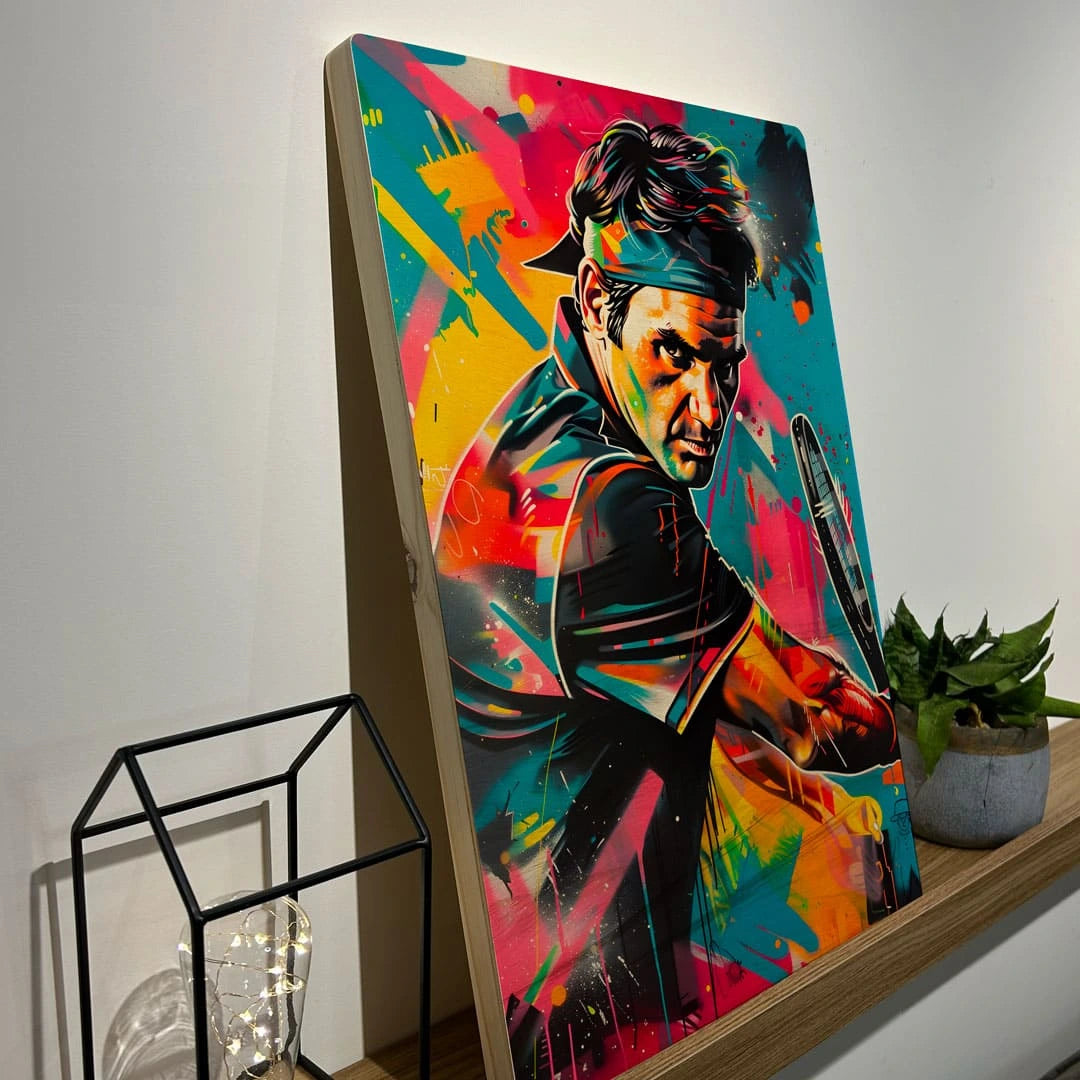 Quadro Decorativo - Colorfull Roger Federer