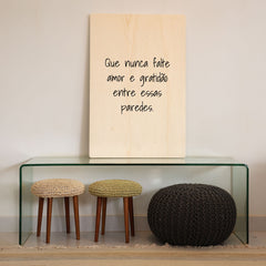 Quadro Decorativo  -  Que nunca falte amor e gratidão entre essas paredes