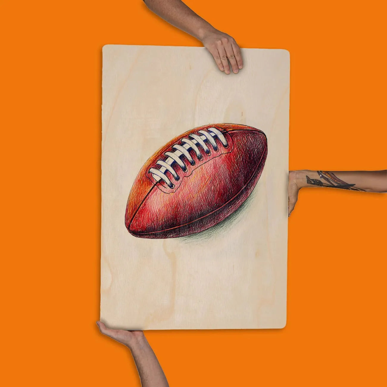 Quadro Decorativo  -  Bola de Futebol Americano