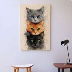 Quadro Decorativo  -  Gatinhos faces