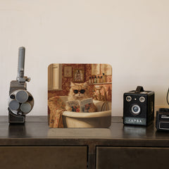 Quadro Decorativo  - Gato de óculos na banheira